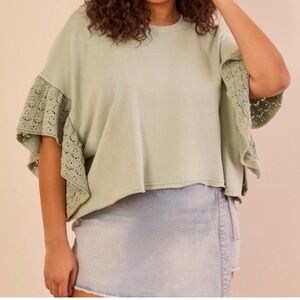 Arula Destiny Cropped Batwing Sweater 0X NWT